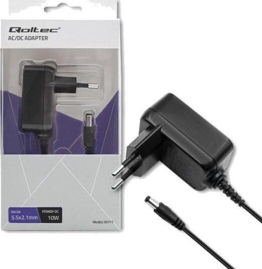 Qoltec 50771 AC/DC adapter 10W 5V 2A 5.5x2.1mm