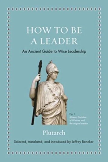 How To Be A Leader Av Plutarch