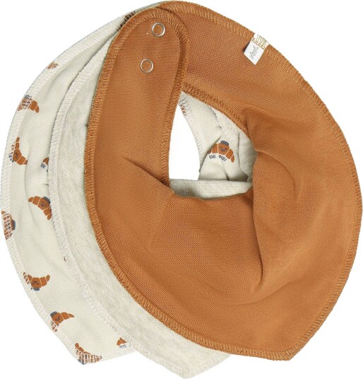 Pippi Bandana Bib Uni Aop 3-Pack Brown One Size