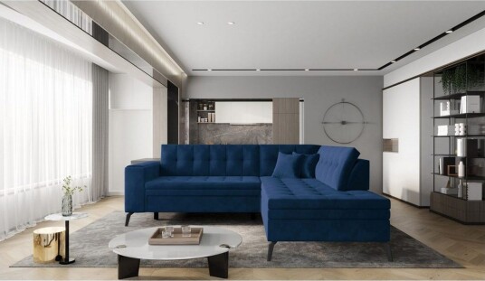 Seksjon Eltap Lanvin 260x210x93 cm Lukso 40 Mørk blå Høyre Seksjon Eltap Lanvin 260x210x93 cm Lukso 40 Mørk blå Høyre