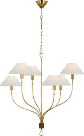 Griffin Staggered Tail Chandelier Antique Brass L