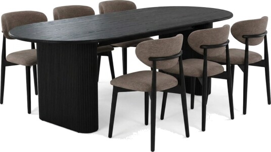 Spisegruppe Bark Noira Svart - Spisegruppe Bark Noira Svart -