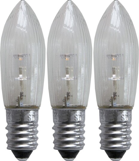 3 pakk lyspære til adventsstake LED E10 10 55V