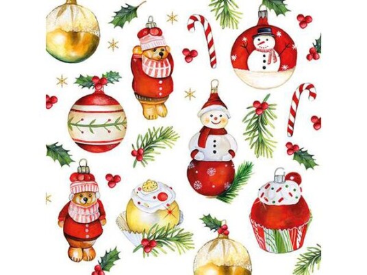 Lunsj serviett Hanging Ornaments fra Ambiente