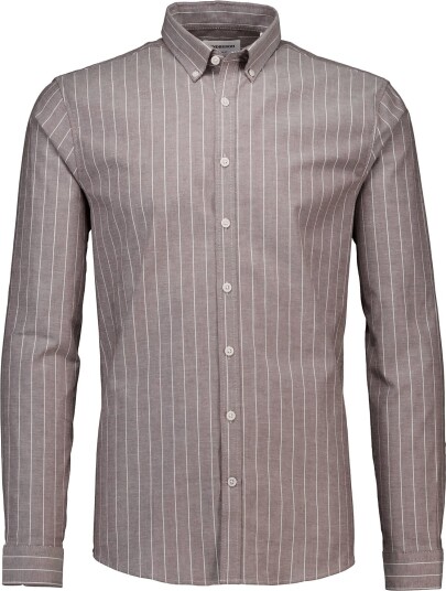 Lindbergh Striped Superflex Oxford L/S Burgundy L