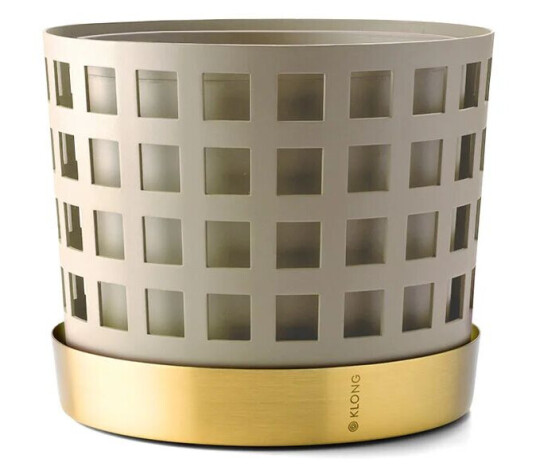 KLONG Trio Pot Square krukke Beige, medium Ø18 cm KLONG Trio Pot Square krukke Beige, medium Ø18 cm