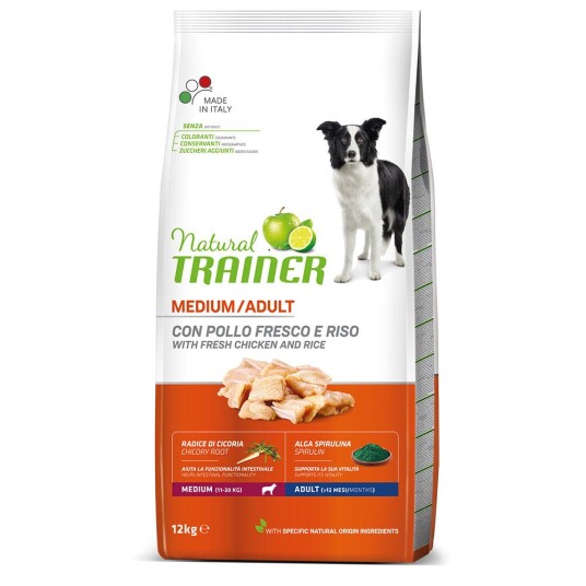 Trainer Natural Dog Nova Foods Trainer Natural Medium Kylling Ris Og Aloe Vera 12 kg Trainer Natural Dog Nova Foods Trainer Natural Medium Kylling Ris Og Aloe Vera 12 kg