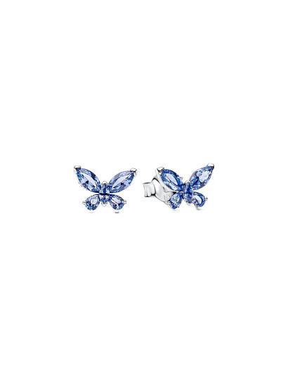 PANDORA Butterfly Sterling Silver Stud Earrings With Cornflower Blue Crystal Blå One Size PANDORA Butterfly Sterling Silver Stud Earrings With Cornflower Blue Crystal Blå One Size
