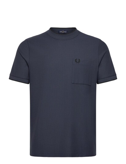 Fred Perry Pocket Detail Pique T Shirt Navy M