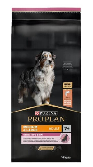 Purina Pro Plan Medium & Large 7+ Sensitive Skin Laks Tørrfôr 14 kg