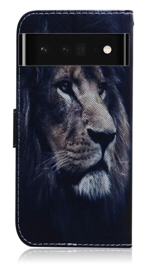 INCOVER Google Pixel 6 Pro Deksel i Kunstskinn med Lommebok og Trykk - Løve