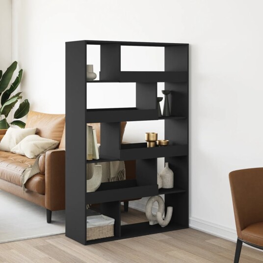 Bokhylle svart 100x33x156,5 cm konstruert tre