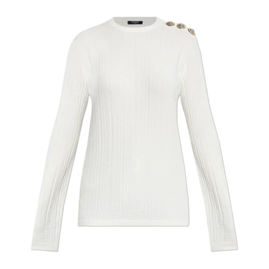 Balmain Dame Strikkevarer Hvit M, Balmain Dame Strikkevarer Hvit M,