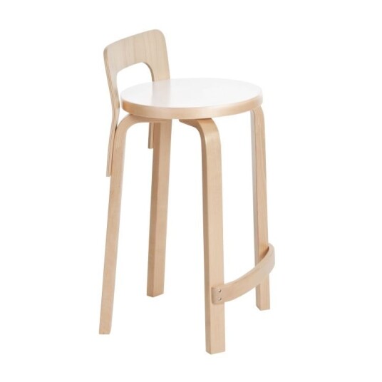Artek K65 Barstol Bjørk / Hvitt Laminat