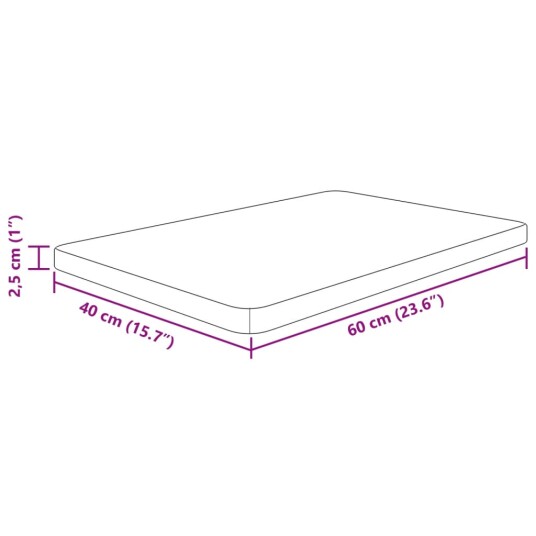 Benkeplate til bad lysebrun 60x40x2,5 cm behandlet heltre