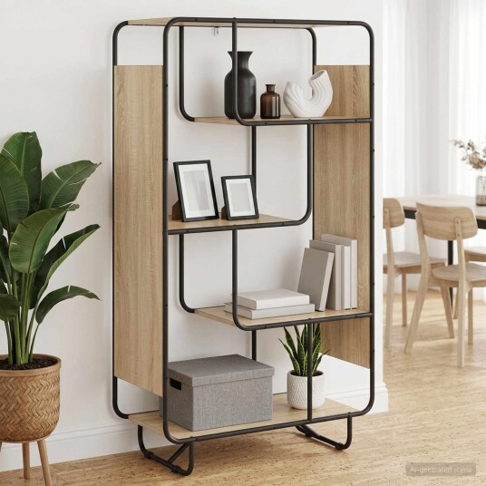 vidaXL Høyskap Sonoma eik 80 x 37,5 x 144 cm Konstruert tre