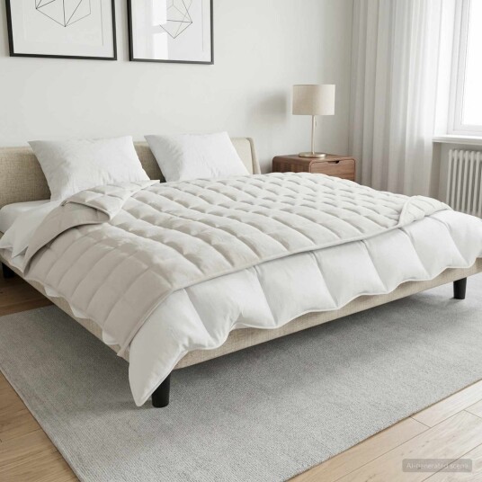 vidaXL Vektet Teppe Hvit 138 x 200 cm 6 kg 100% Bomull 205T