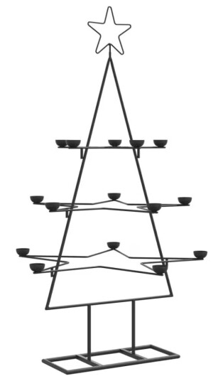Vidaxl Juletre til dekorasjon metall svart 105 cm