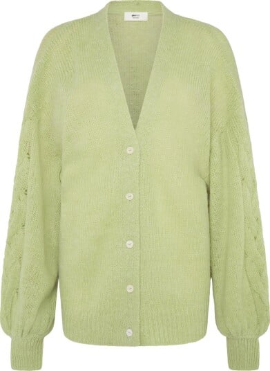 Gina Tricot Chunky Knitted Cardigan Green M