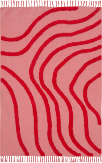 WAVE bomullsteppe økologisk 130x190 cm Iskrem rosa/lyserød