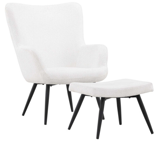 Venture Design Como lenestol Hvit Inkl. fotskammel Hvit