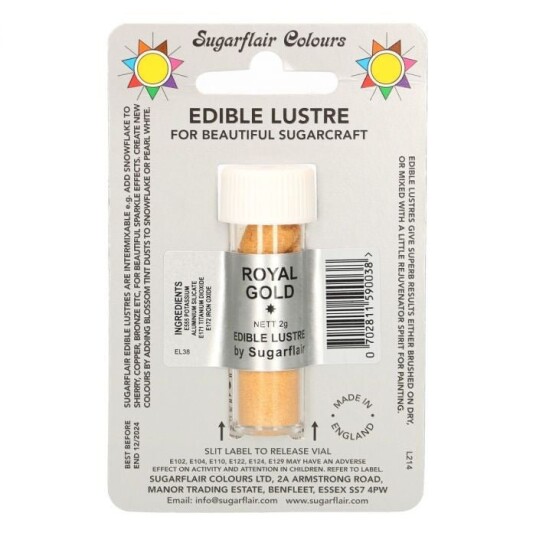 Sugarflair Spiselig Glitter Royal Gold 2g 