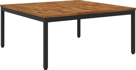 vidaXL Kaffebord Naturlig og svart 100 x 100,5 x 45 cm Solid akasietre