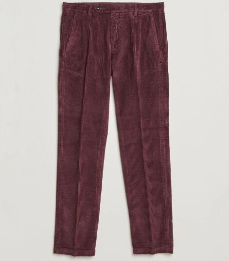 Massimo Alba Ionio Pleated Corduroy Pants Rose Brown