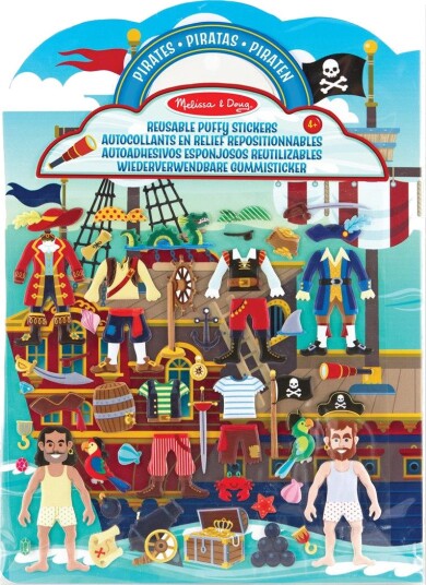 Melissa & Doug Gjenbrukbare Puffy Klistremerker Lekesett Pirat