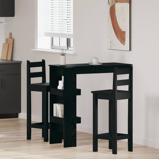  Barbord Svart Eik 102x55x103.5 cm Laget av Konstruert Tre