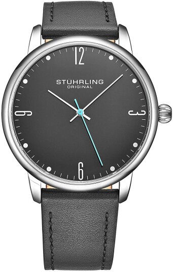 Stührling Original Herreklokke 3997B.3 Symphony Mørkegrå/Lær Ø40