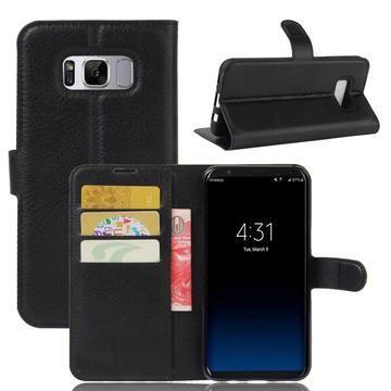 Samsung Galaxy S8 Lommebok-deksel med Magnetisk Lukning Svart