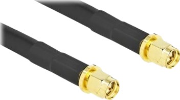 Delock Antennekabel Rp-Sma Plugg Til Rp-Sma Plugg 10 M Koaksial Svart