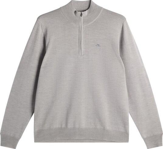 J.Lindeberg Kiyan Quarter Zip Sweater Golfgenser herre Light Grey Melange XX Large