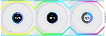 Lian Li Uni Fan SL Trådløs 120mm Kabinettvifte med LCD, Hvit - 3-pakke Lian Li Uni Fan SL Trådløs 120mm Kabinettvifte med LCD, Hvit - 3-pakke