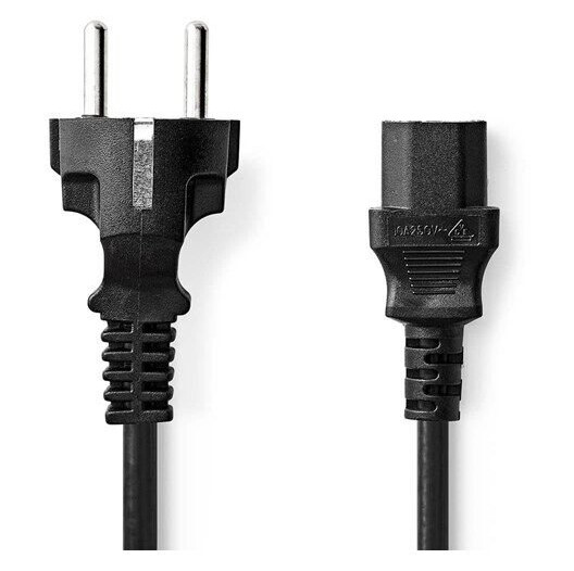 Nedis 3m Strømkabel med Jordet Kontakt IEC-320-C13 Sort