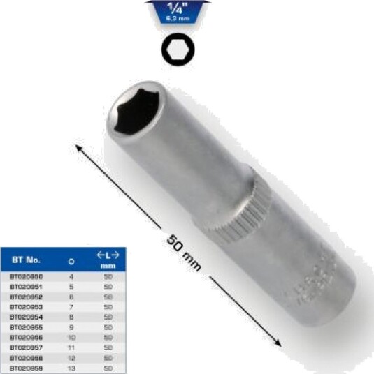 Ks Tools 1/4" Sekskantsokkel 11 mm Lang Versjon - Håndverktøy