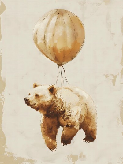 Namly Design Plakat Bjørn med Ballong POSTERV6YM5S