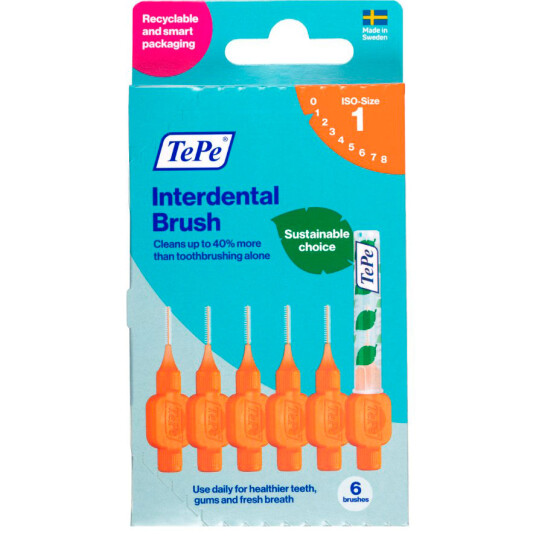 TePe interdentalbørster Original Orange 0,45 mm. ISO 1 6 pcs. TePe interdentalbørster Original Orange 0,45 mm. ISO 1 6 pcs.