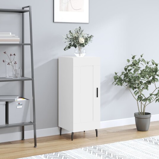 vidaXL Skjenk hvit 34,5x34x90 cm konstruert tre vidaXL Skjenk hvit 34,5x34x90 cm konstruert tre