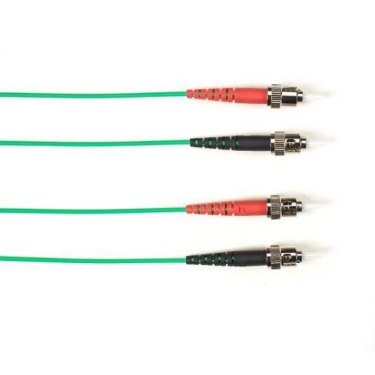 BLACK BOX 62.5 MM FO PATCH CABLE DUPLX, PLENUM, GN, STST