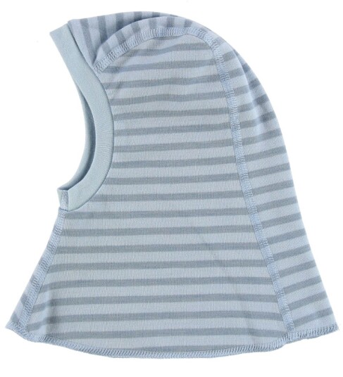 Joha Balaclava 2 lags Ull/Bomull Blå Stripet 41 cm Balaclava dobbel