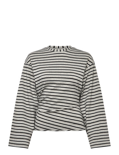 Weekday Ruched Long Sleeved T Shirt Grey XS Weekday Ruched Long Sleeved T Shirt Grey XS