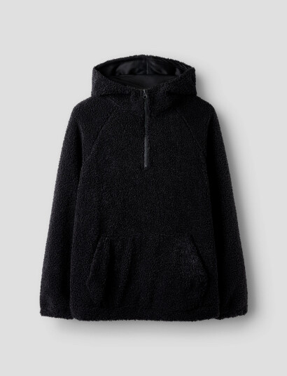 LMTD Nlmbetto Ls Sherpa Half Zip L Sweat Grey 170 176