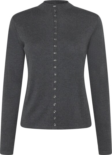 Mango Fine-Knit Cardigan With Metal Buttons - CHARCOAL - XL