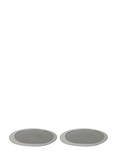 Valerie Objects Plate Maarten Baas L Set Of 2 - Silver - Ø 33.6 CM