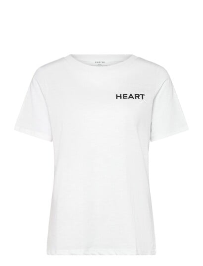 Coster Copenhagen Tee With Heart Embroidery White XXL