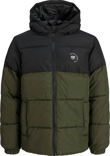 Jack & Jones Polstret Jakke JjMaze Rosin/BLOKKERING MED Whit Jack & Jones 12 år (152) Dunjakke Grønn Svart
