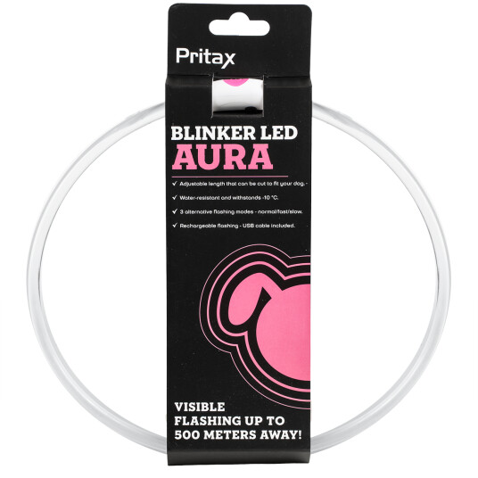 Pritax LED Blinkende Hundehalsbånd Aura 35-60cm Rosa