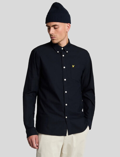 Lyle & Scott Plain Oxford Shirt - Navy - XS